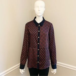 Tommy Hilfiger Navy and Red Paisley Mixed Print Button Down